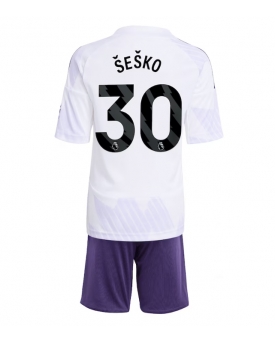 Manchester United Benjamin Sesko #30 Maglia Gara Trasferta Repliche 2025-26 Bambino Maniche Corte